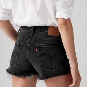 Levi's Women's 501 Button Down Black Jean Shorts 30